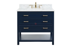 Manhattan Navy Blue Single Sink Vanity for High-end Bathroom Ambiance