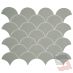 FREE SHIPPING - Gray Scallop Fish Scale Porcelain Mosaic