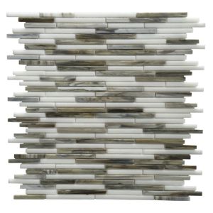 FREE SHIPPING - Silver Weave 12x12 Interlocking Glass Blend Mosaic
