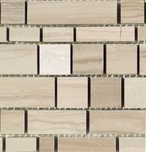 White Oak Checker 12x12 Interlocking Mosaic