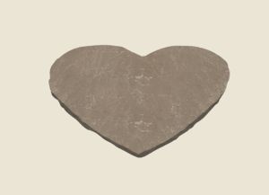 Camel Dust 15X18 "Heart Shaped" Stepping Stone Hand Cut Natural