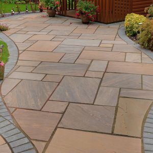 Autumn Brown 1" Ashlar Pattern Sandstone Paver