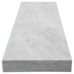 FREE SHIPPING - Afyon White 12X24 5CM (2" Thick) Modern Edge Sandblasted Marble Pool Coping