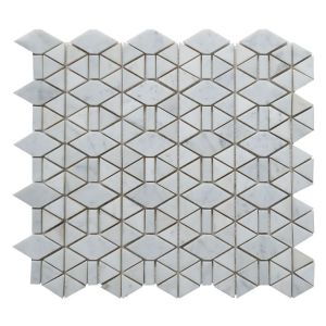 Arabescato Carrara Herringbone Pattern 1x2 Honed