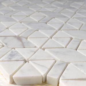 Arabescato Carrara Herringbone Pattern 1x2 Honed