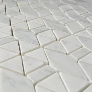 Arabescato Carrara Herringbone Pattern 1x2 Honed