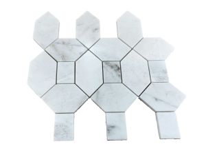 FREE SHIPPING - Georama Bianco Wheel Polished Marble Mosaic