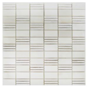 FREE SHIPPING - Carrara White Hammered Mosaic