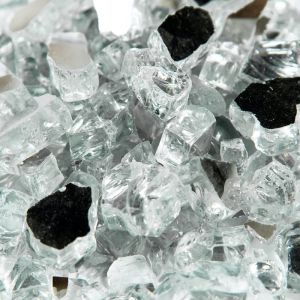 FREE SHIPPING - Fire Glass (0.50") Crushed Glacial Silver 20 Lbs Pebble Bag