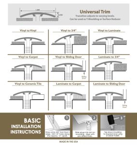 FREE SHIPPING - FLAXEN 94" LVP Multi-Purpose TMolding & Surface Reducer Molding