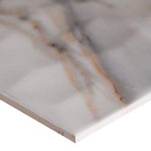 Adella Viso White Satin Matte Ceramic Wall Tile - NADEVISWHI1224