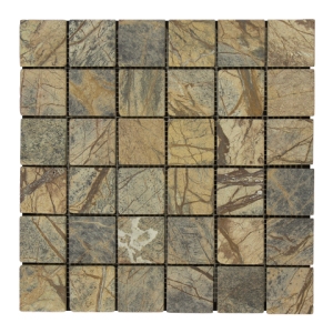 FREE SHIPPING - Rain Forest Brown 2x2 Tumbled Mosaic