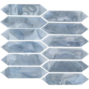 FREE SHIPPING - Blue Shimmer Picket Glass Pattern