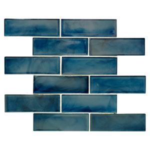 Blue Shimmer 2x6 Glass Subway