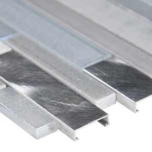 Metal Silver Brick Matte Pattern Metal