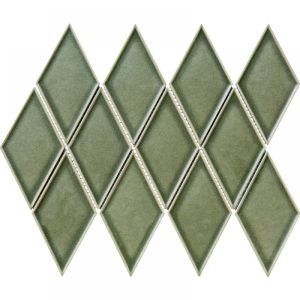 FREE SHIPPING - 45 DEG Harlequin Green Matte Porcelain Tile