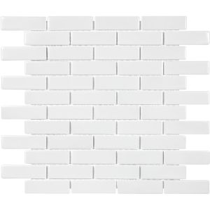 Domino White Glossy Basketweve Mosaic